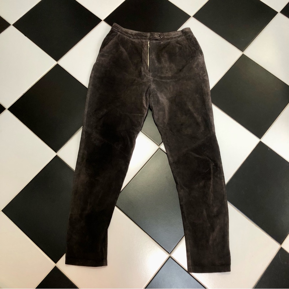 Vintage 80s 90s Siena Studio Suede Brown Pants Cocoa Chocolate Western size 10